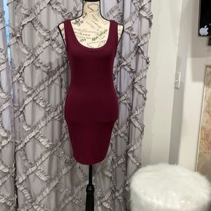 Burgundy tank dress.